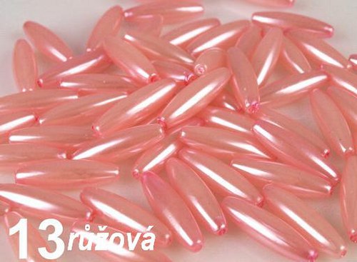Korálky GLANCE plast 5ks olivka voskované — foto 1