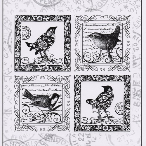 Cling razítko Ptáčci v rámečkách 85x85mm — foto 1