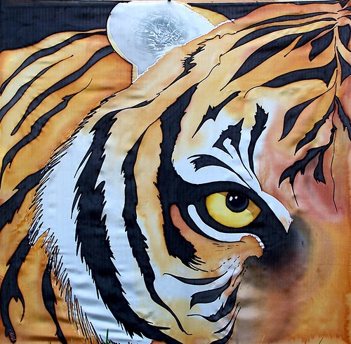 Šátek hedvábí "Lost in Stripes" (Tygr) — foto 1