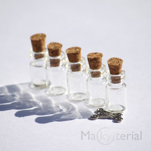 Mini lahvička 18x10mm - 5 ks — foto 1