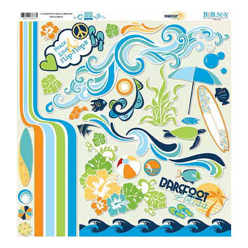 Barefoot Chipboard Sticker - scrapbook — foto 1