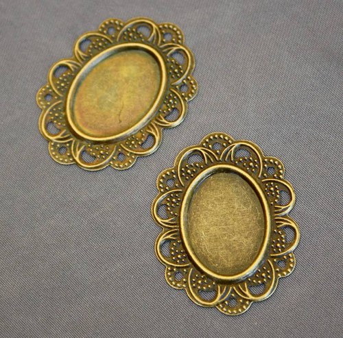 Starobronz lůžko pro 18x13mm kabošon — foto 1