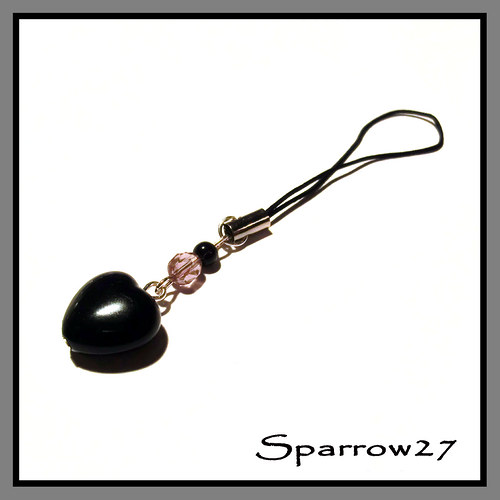 Srdíčko na mobil - černé — foto 1