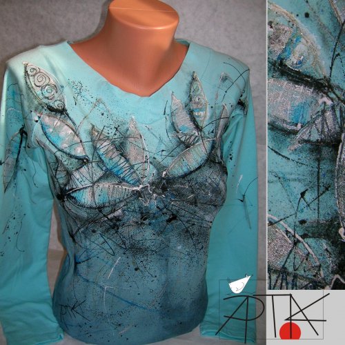 Triko dámské, "KVĚTY", L/XL — foto 1