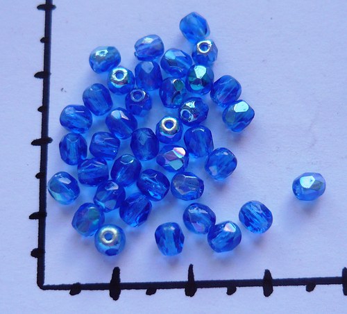 Ohňovky modré s AB efektem 4mm, 36ks — foto 1