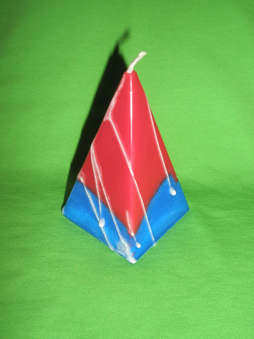 Svíčka polévaná modro-červená — foto 1