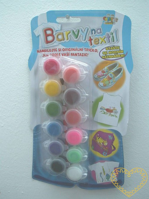 Barvy na textil - sada 12 barev