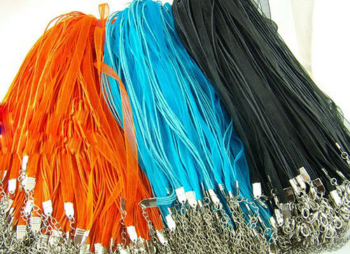 Organza šňůrka/ oranžová 4+1/ 44cm/ 1ks