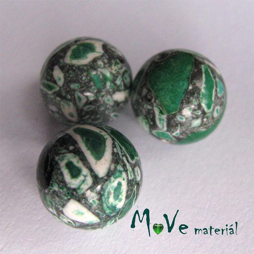 Korálky Marble zelená 12 mm 3 ks — foto 1