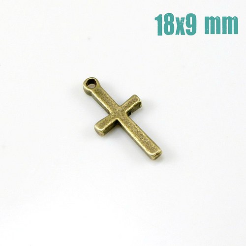 Přívěsek kříž bronzový 18x9 mm — foto 1