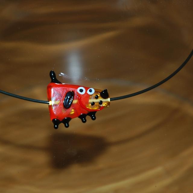 Náhrdelník - skleněný pes — foto 1