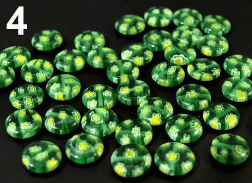 Korálky MILLEFIORI placička Ø10mm 5ks — foto 1
