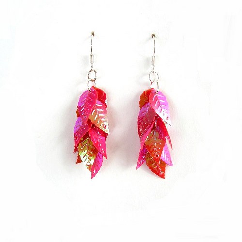 Náušky Ruby leaves — foto 1