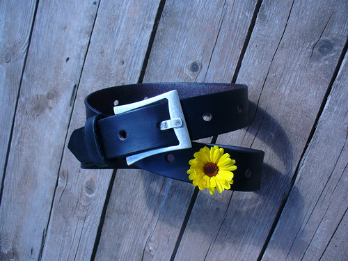 Handmade-KERTAG® kožený opasek ČERNÝ — foto 1