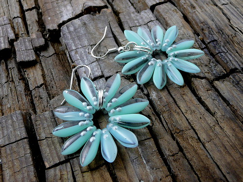Naušničky:" greeny flowers " — foto 1
