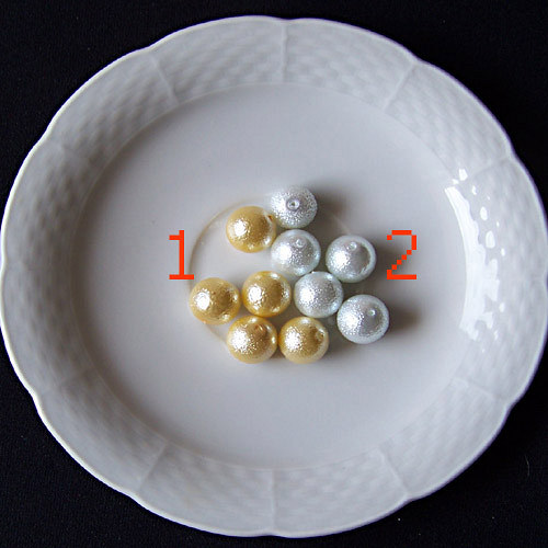 Vroubkované voskové perly/ bílá č.2/ 12mm/ 5ks