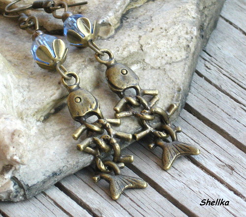Náušnice,, FISH BONE,, — foto 1