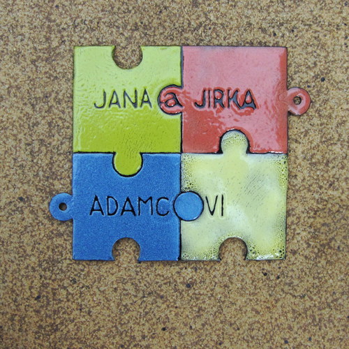 Smaltovaná puzzle cedulka — foto 1