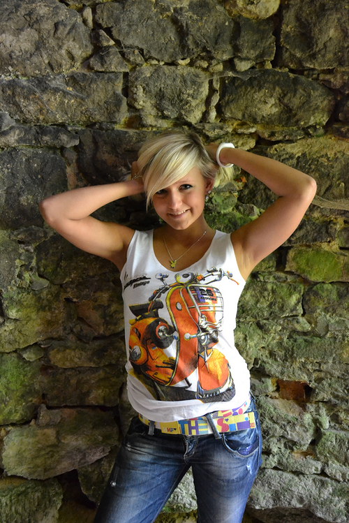 Bavlněné tričko S 258 logo Vespa — foto 1
