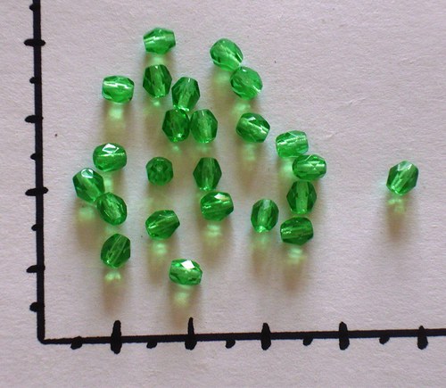 Ohňovky 4mm lesklé zelené, 36ks — foto 1