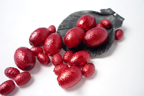 Bordo´ vroubkované perly "Zigana" - směs 16 ks — foto 1