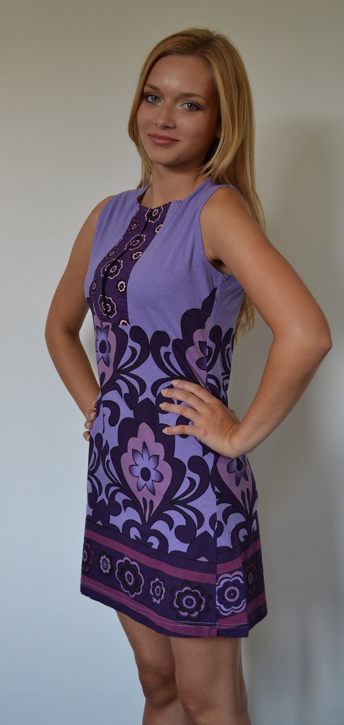 Bavlněné šaty T 103 purple — foto 1