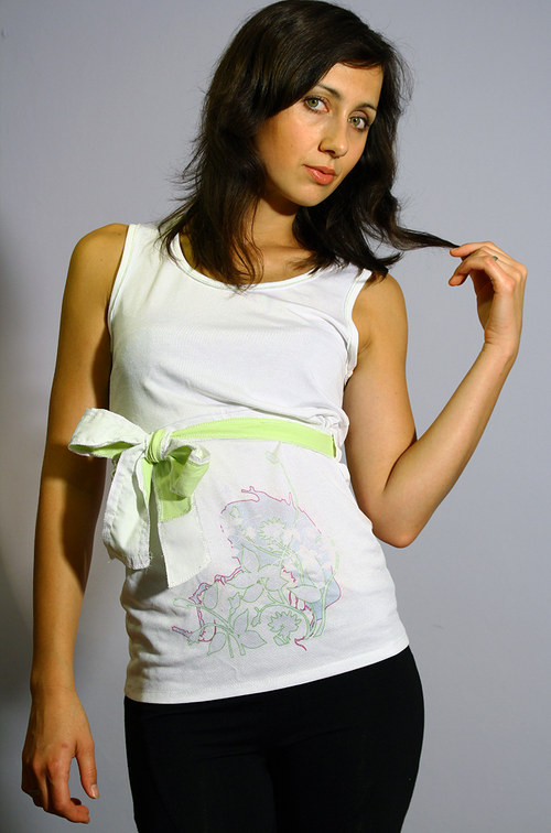 Tričko s mašlí _mix flower! — foto 1