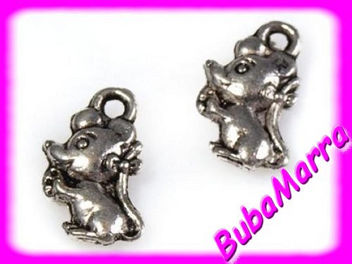 2ks ~ PŘÍVĚŠEK ~ kov ~ 7x10mm ~ myš ~ myška