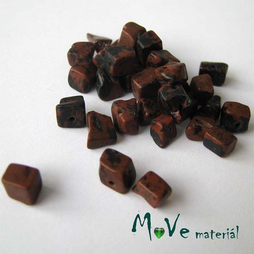 Obsidián mokka zlomky vrtané, 7g — foto 1