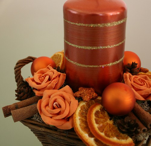 Vánoční svícen oranžovohnědý — foto 1