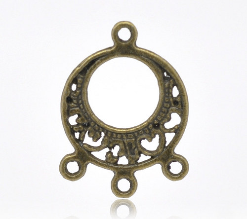 Ramínko kruhové 1:3, bronz/ 26x19mm/ 2ks
