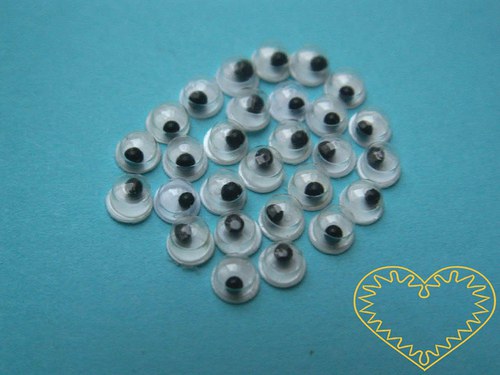 Pohyblivé oči kulaté ø 4 mm - velké balení 100 ks