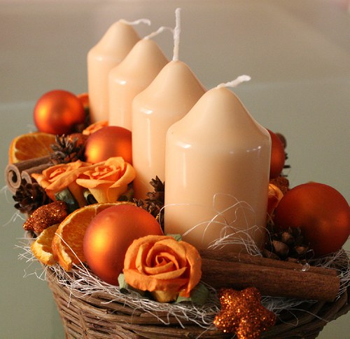 Adventní svícen oranžový — foto 1