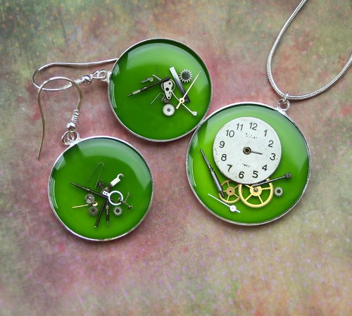 Green apple set (pouze náušnice) — foto 1