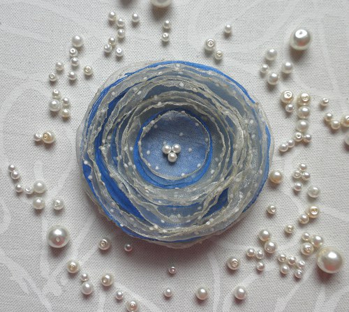 Modro béžová puntíkatá zimní :) — foto 1