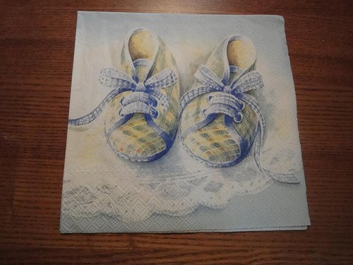 Ubrousek na decoupage - bačkůrky modré