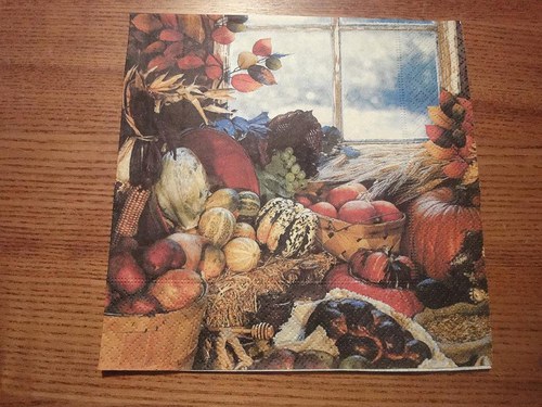 Ubrousek na decoupage - barevný podzim