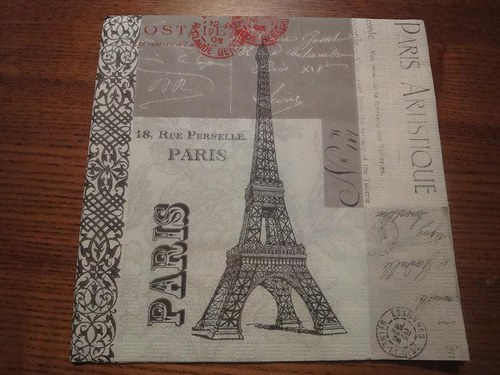 Ubrousek na decoupage - Paříž nová