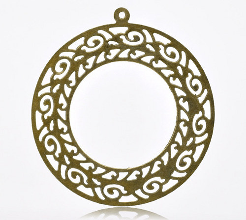 Přívěsek kruhový/ bronz, 63x58mm, 1ks