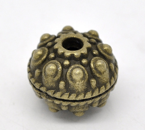 Korálek MAXI/ ant.bronz/ 18x14 mm/ 1ks