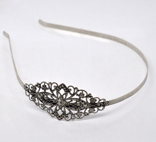 Čelenka filigránová kov/ platina/ 4,7mm/ 1ks