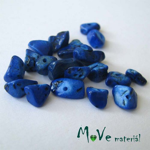 Kamenné zlomky vrtané modré, 7g — foto 1