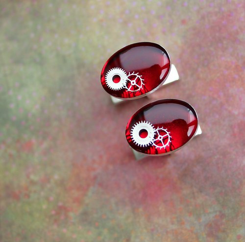 Manžetové knoflíčky /red oval/ — foto 1