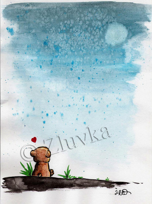 Zamilovaný medvídek - malba/kresba — foto 1