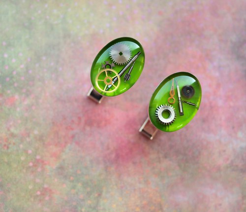 Manžetové knoflíčky /green apple/ — foto 1