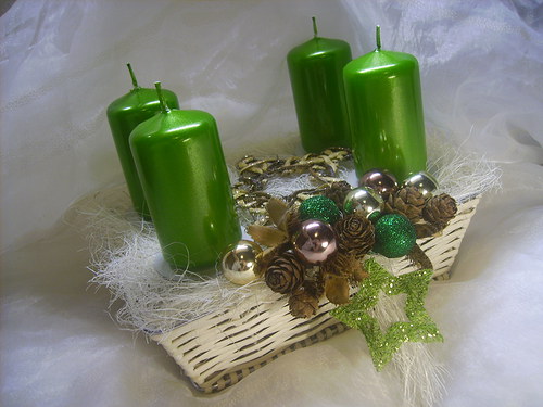 Adventní zelený košík — foto 1