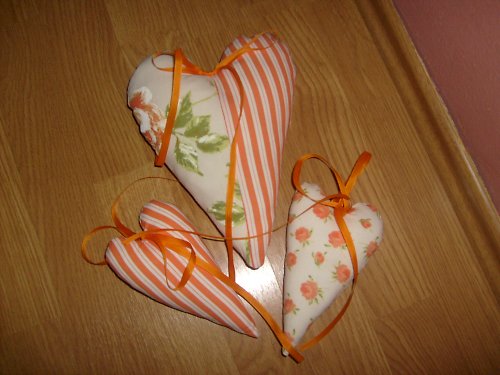 3- dílná sada srdíček -oranžová — foto 1