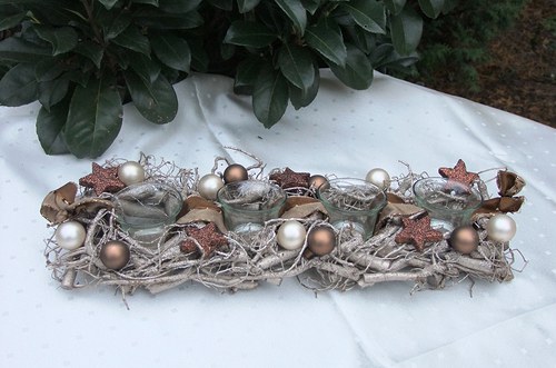 Moderní třpytivý adventní štola — foto 1