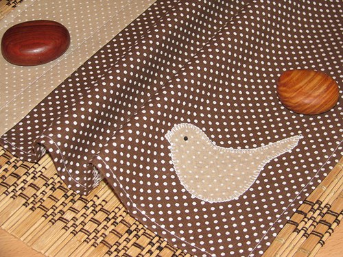 Set 4ks prostírání čokoláda - ptáček — foto 1