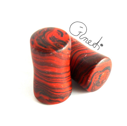 Plugy černočervené 8 mm — foto 1